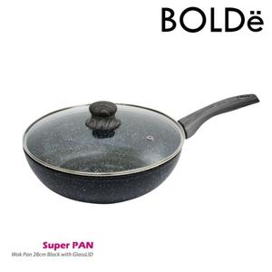 BOLDE Pan Wok + Glass Black 28 gw328